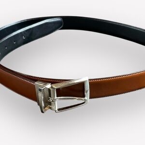 🥑Original Penguin leather belt brown with silver buckle